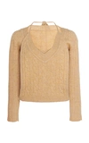 JACQUEMUS DOUBLE-LAYER CABLE-KNIT HALTER SWEATER,729144