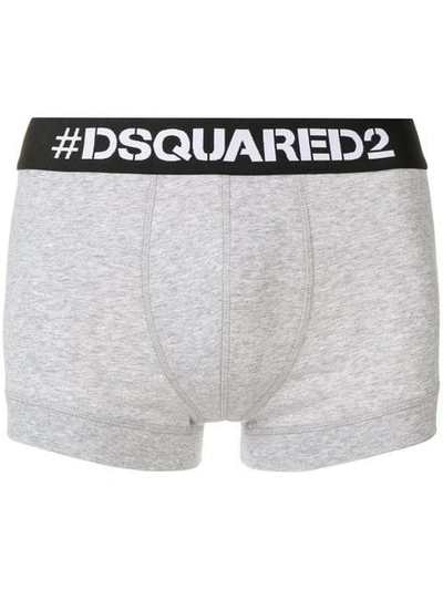 Dsquared2 Logo Band Boxer Shorts In Grey