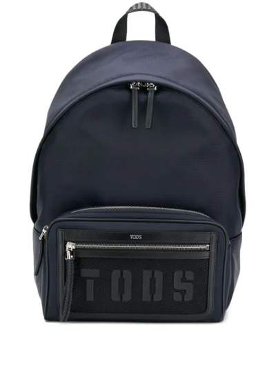 Tod's Easy Tech Midnight Blue Medium Backpack In Dark Blue