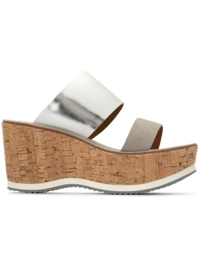 Fabio Rusconi Wedge Mule Sandals In White