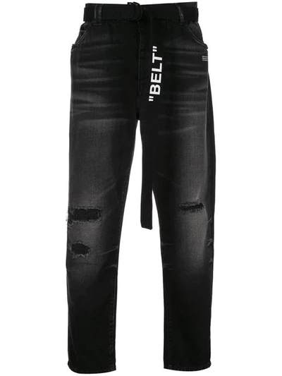 Off-white Low-crotch Straight-leg Jeans In Black