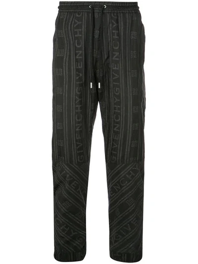 Givenchy All-over Tonal Stripe Logo Joggers In Black