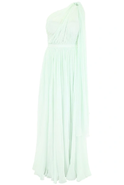 Alexander Mcqueen Long Silk Dress In Green