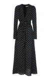 ALESSANDRA RICH POLKA-DOT SILK CREPE DE CHINE MIDI DRESS,740391