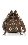 ISABEL MARANT Radja Embellished Leather Bucket Bag ,BF0095-19H019M-KHAKI
