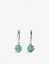 Monica Vinader Siren Sterling Silver And Amazonite Hoop Earrings In Silver