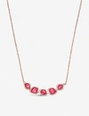 Monica Vinader Mini Nugget Cluster 18ct Rose-gold Vermeil And Pink Quartz Necklace In Rose Gold