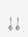 Monica Vinader Womens Silver Siren Sterling Silver And Kyanite Hoop Earrings In Silver