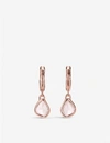 Monica Vinader Siren Mini Nugget 18ct Rose Gold-plated Vermeil Silver And Rose Quartz Hoop Earring In Rose Gold