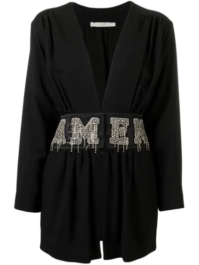 Amen Crystal Embellished Mini Dress In Black