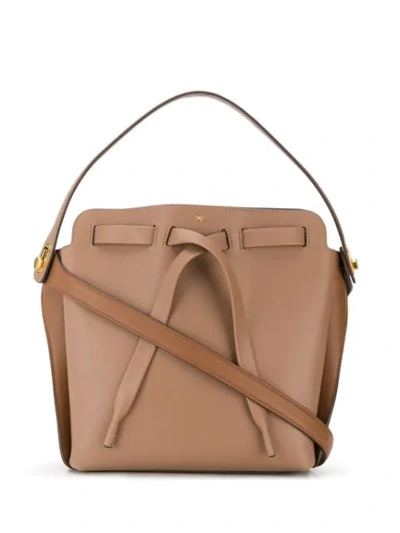 Anya Hindmarch Small Shoelace Bucket Bag In Brown