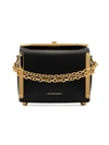 ALEXANDER MCQUEEN BLACK BOX LARGE LEATHER CHAIN STRAP BAG