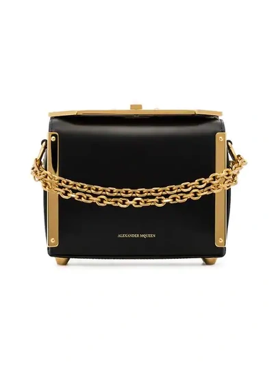 Alexander Mcqueen Black Box Large Leather Chain Strap Bag