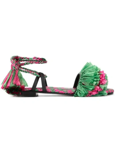 Avec Modération Fringed Sandal - 绿色 In Green