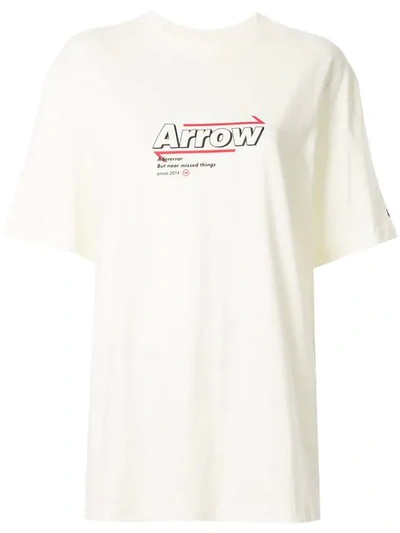 Ader Error Arrow Print Oversized T-shirt In White