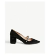 MIU MIU CRYSTAL-EMBELLISHED SUEDE MARY JANE PUMPS,22040978