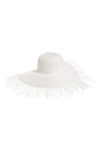 JACQUEMUS RIVIERA FRINGE BRIM HAT - WHITE,191AC03-191 59100