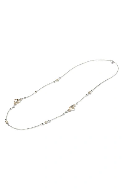 John Hardy 18k Yellow Gold & Sterling Silver Dot Hammered Station Necklace, 36 In Yellow/silver