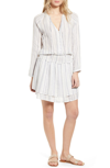 Rails Layla Stripe Long Sleeve Linen Blend Dress In Fiji Stripe