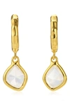 Monica Vinader Siren Mini Nugget Hoop Moonstone Earrings In Gold/ Moonstone