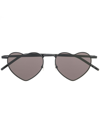 Saint Laurent Heart-shaped Sunglasses In Black