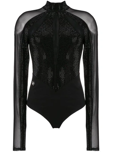 Philipp Plein Crystal Bodysuit - 黑色 In 0202 Black / Black