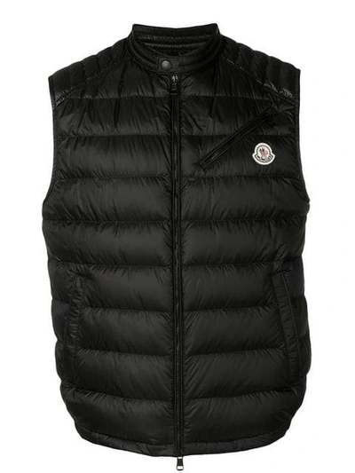 Moncler Men's Arv Zip-front Puffer Vest In Black