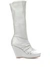 RICK OWENS WEDGED MID-CALF BOOTS