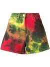 MSGM TIE DYE DENIM SHORTS