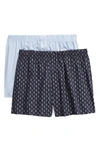 Hanro Two-pack Cotton Boxer Shorts - Blue