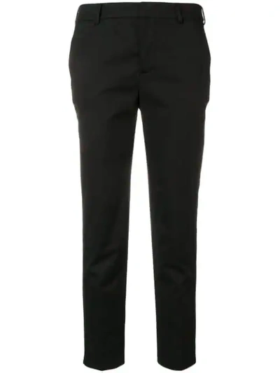 Pt01 New York Stretch Cotton Slim Trousers In Black