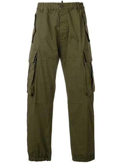 Dsquared2 Wide-leg Cargo Trousers In Verde