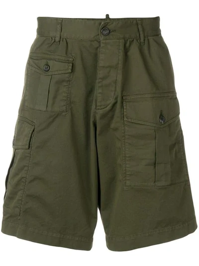 Dsquared2 Deconstructed Cargo Shorts - 绿色 In Verde
