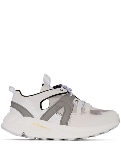 GANNI WHITE BROOKLYN 45 SUEDE AND MESH SNEAKERS