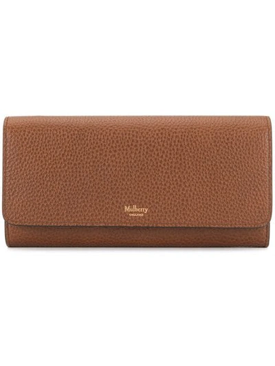 Mulberry Continental Wallet Grain Veg Tanned - 棕色 In Brown