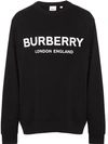 BURBERRY BURBERRY LOGO PRINT COTTON SWEATSHIRT - 黑色