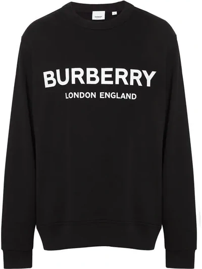 Burberry Logo Print Cotton Sweatshirt - 黑色 In Black