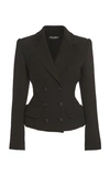 DOLCE & GABBANA DOUBLE-BREASTED WOOL-CREPE BLAZER,741145