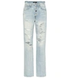 AMIRI SLOUCH DESTROYED HIGH-RISE JEANS,P00355660