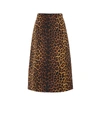 GUCCI Leopard wool-blend skirt,P00380746