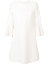 Valentino Heavy Lace Dress In Neutrals