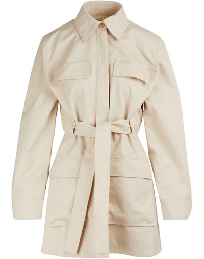 Acne Studios Belted Raincoat In Neutrals