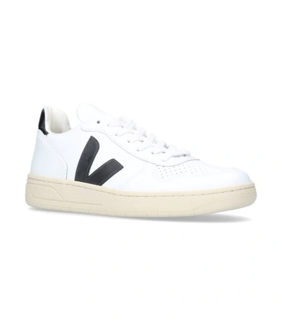 VEJA V-10 EX-WHITE BLACK LACE UP TRAINERS,14853465