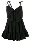 Msgm Cotton-blend Minidress In Black