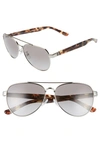 TORY BURCH 57MM AVIATOR SUNGLASSES,TY607057-YZ