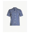 SANDRO STRIPED REGULAR-FIT COTTON-TWILL SHIRT