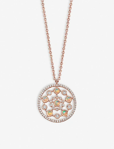 Astley Clarke Icon Nova Medium 14ct Rose-gold, Opal And Diamond Necklace In Rose Gold