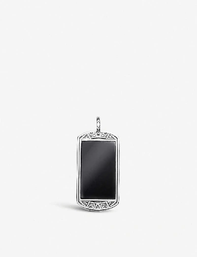 Thomas Sabo Large Arizona Dog Tag Sterling-silver And Onyx Pendant In Black