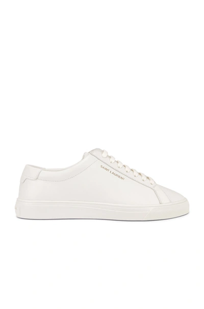 Saint Laurent 10mm Andy Leather Sneakers In White