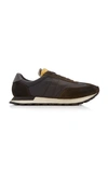 MAISON MARGIELA REPLICA LOW-TOP SUEDE-PANELED RUNNING SNEAKERS,673098